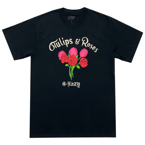 Tulips & Roses Black Tee